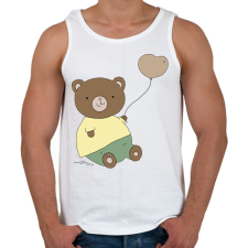 PRINTFASHION Mackó szíves lufival - Férfi atléta - Fehér atléta, trikó