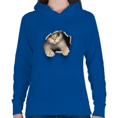 PRINTFASHION macsek macska - Női kapucnis pulóver - Királykék