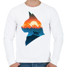 PRINTFASHION Macska a naplementében - Férfi pulóver - Fehér