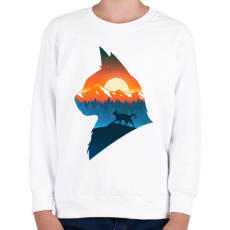 PRINTFASHION Macska a naplementében - Gyerek pulóver - Fehér