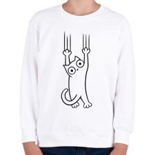 PRINTFASHION Macska a pácban! - Gyerek pulóver - Fehér gyerek pulóver, kardigán