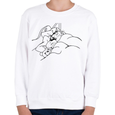 PRINTFASHION Macska-álom - Gyerek pulóver - Fehér