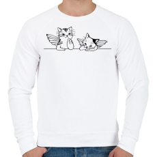 PRINTFASHION Macska-angyalok - Férfi pulóver - Fehér