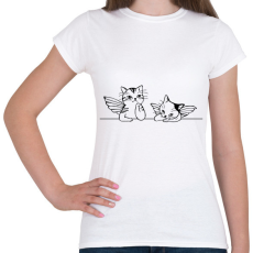 PRINTFASHION Macska-angyalok - Női póló - Fehér