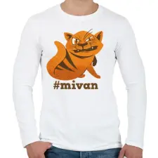 PRINTFASHION Macska antiszociális - #mivan_Rajztábla 1 - Férfi hosszú ujjú póló - Fehér férfi póló