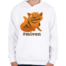 PRINTFASHION Macska antiszociális - #mivan_Rajztábla 1 - Gyerek kapucnis pulóver - Fehér gyerek pulóver, kardigán