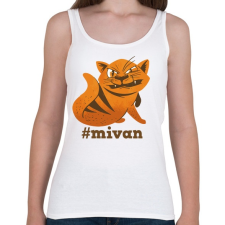 PRINTFASHION Macska antiszociális - #mivan_Rajztábla 1 - Női atléta - Fehér női trikó