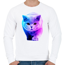PRINTFASHION Macska art - Férfi pulóver - Fehér férfi pulóver, kardigán