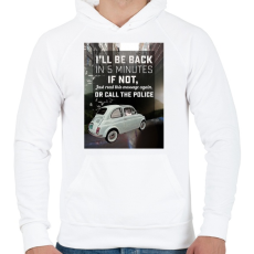 PRINTFASHION Macska az autóban - Férfi kapucnis pulóver - Fehér