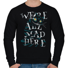 PRINTFASHION Macska az őrületben sötét alaphoz - Férfi pulóver - Fekete férfi pulóver, kardigán