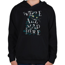 PRINTFASHION Macska az őrületben sötét alaphoz - Gyerek kapucnis pulóver - Fekete gyerek pulóver, kardigán