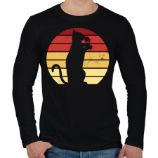 PRINTFASHION Macska borral - Férfi hosszú ujjú póló - Fekete férfi póló