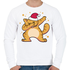 PRINTFASHION Macska dab - Férfi pulóver - Fehér