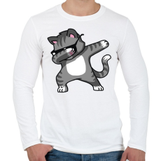 PRINTFASHION Macska dub tánc - Férfi hosszú ujjú póló - Fehér