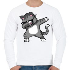 PRINTFASHION Macska dub tánc - Férfi pulóver - Fehér