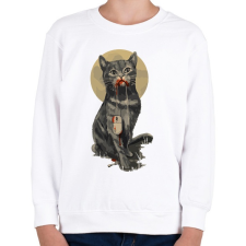 PRINTFASHION Macska-egér - Gyerek pulóver - Fehér gyerek pulóver, kardigán