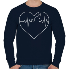 PRINTFASHION Macska életjel - Férfi pulóver - Sötétkék