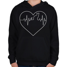 PRINTFASHION Macska életjel - Gyerek kapucnis pulóver - Fekete gyerek pulóver, kardigán