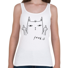 PRINTFASHION Macska F..k it-01 - Női atléta - Fehér