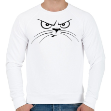 PRINTFASHION Macska fej szigorúan néz - Férfi pulóver - Fehér