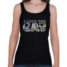 PRINTFASHION Macska felemás színű szemekkel sötét színű termékekre - Női atléta - Fekete