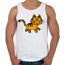 PRINTFASHION Macska - Férfi atléta - Fehér