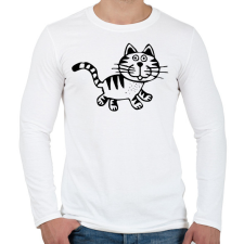 PRINTFASHION Macska - Férfi hosszú ujjú póló - Fehér férfi póló