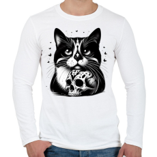 PRINTFASHION Macska  - Férfi hosszú ujjú póló - Fehér