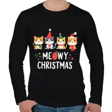 PRINTFASHION macska - Férfi hosszú ujjú póló - Fekete férfi póló