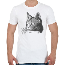 PRINTFASHION Macska - Férfi póló - Fehér férfi póló