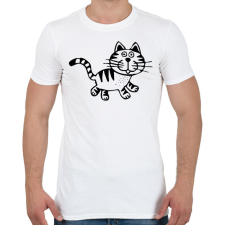 PRINTFASHION Macska - Férfi póló - Fehér férfi póló