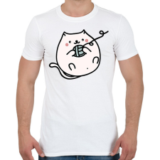 PRINTFASHION Macska - Férfi póló - Fehér férfi póló