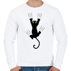 PRINTFASHION Macska - Férfi pulóver - Fehér