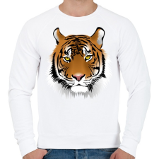 PRINTFASHION Macska - Férfi pulóver - Fehér férfi pulóver, kardigán