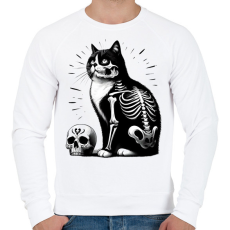 PRINTFASHION Macska  - Férfi pulóver - Fehér