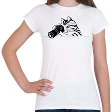PRINTFASHION Macska fotózik  - Női póló - Fehér női póló