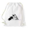 PRINTFASHION Macska fotózik  - Sportzsák, Tornazsák - Fehér