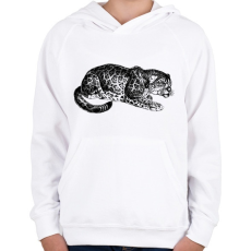 PRINTFASHION Macska - Gyerek kapucnis pulóver - Fehér