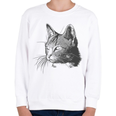 PRINTFASHION Macska - Gyerek pulóver - Fehér