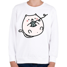 PRINTFASHION Macska - Gyerek pulóver - Fehér gyerek pulóver, kardigán