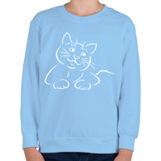 PRINTFASHION Macska - Gyerek pulóver - Világoskék