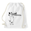 PRINTFASHION Macska harsonázik - Sportzsák, Tornazsák - Fehér