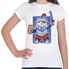 PRINTFASHION Macska lovag - Női póló - Fehér női póló