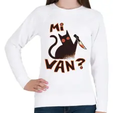 PRINTFASHION Macska - Mi van ?  - Női pulóver - Fehér női pulóver, kardigán