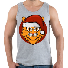 PRINTFASHION Macska mikulás sapkában - Férfi atléta - Sport szürke atléta, trikó