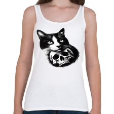 PRINTFASHION Macska - Női atléta - Fehér női trikó