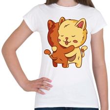 PRINTFASHION Macska ölelés - Női póló - Fehér női póló