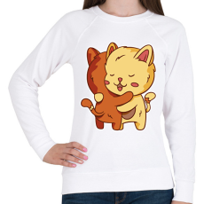 PRINTFASHION Macska ölelés - Női pulóver - Fehér