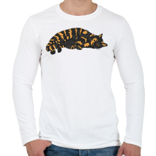 PRINTFASHION Macska pihen - Férfi hosszú ujjú póló - Fehér férfi póló