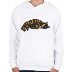 PRINTFASHION Macska pihen - Gyerek kapucnis pulóver - Fehér